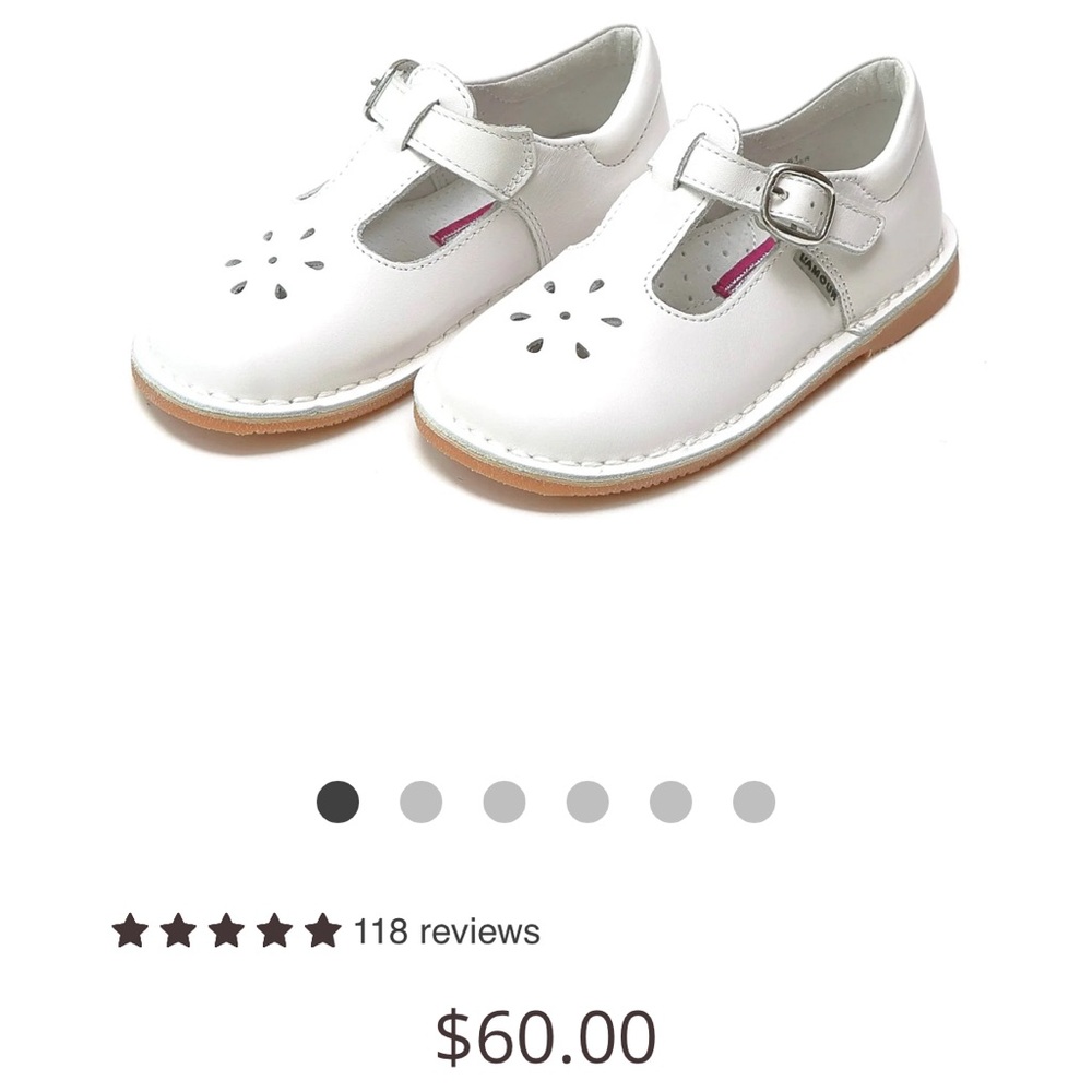 L'Amour White Dress Shoes Mary Jane Style